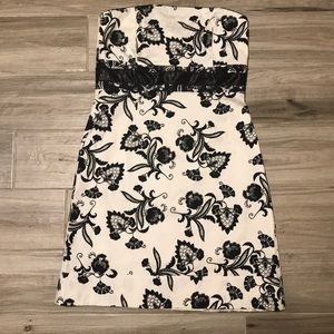 Strapless jacquard dress